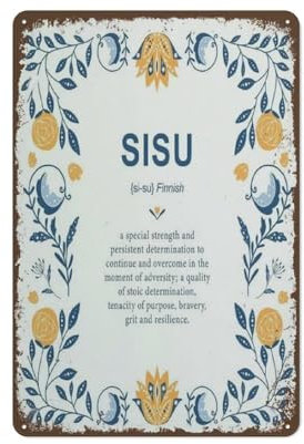 Sisu Definition-Druck, finnische Definition, nordischer Druck, Metallschilder, Metallblechschild, Vintage-Wanddekoration, Retro-Kunst-Blechschild, lustige Dekorationen für Zuhause, Bar, Café,