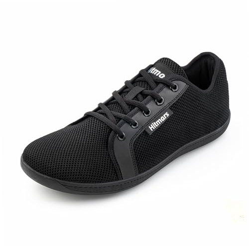 Hitmars Chaussures Pieds Nus Homme Minimalistes Barefoot Femme Chaussures de Trail Running Basket Trekking Running Marche Multisports Basquette Unisexe Gym Noir 1 Size 44