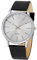 Ziyan Herren Uhr Flache Analog Quarz Klassisch Mode Edelstahluhr Armbanduhr mit Leder Armband (Schwarz)