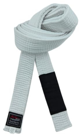 Cinturones brasileños de Jiu-Jitsu para jóvenes, sistema de grado BJJ menores de 16 años, ancho de 4 cm, color blanco, gris, amarillo, naranja y verde, blanco, 280cm