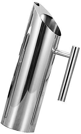 susiodeu Brocca per Acqua in Acciaio con Manico Dritto per Bevande di Grande capacità Contenitori per succhi di Frutta Bar Cucina per Hotel Famiglia, Argento, M