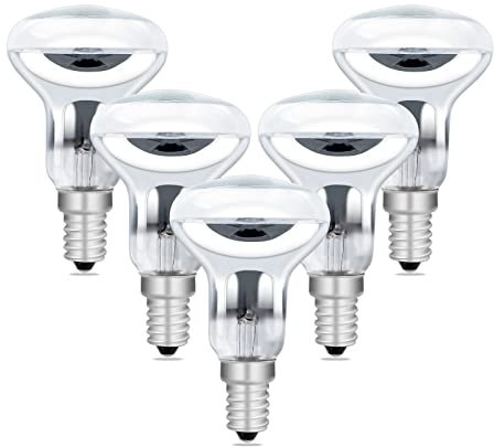 SCNNC R50 Spot Reflector Bulbs E14 Dimmable AC220-240V, 350LM Warm White 2700K, R50 Spotlight Bulbs E14 SES Small Edison Screw Cap Reflector Lamp, Pack of 5