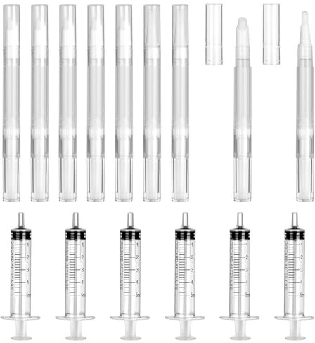 15Pcs Fillable Touch Up Paint Brush Set, 3ml Refillable Brush Pens Wall Paint Repair Kit, Transparent Spackle Wall Paint Pen, Empty Twist Pen with Syringes, Paint Applicator for Touch-Ups Interior