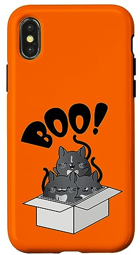 Halloween Black Cats Boo! Hülle für iPhone X/XS