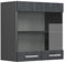 Vicco Armario de Cocina con Vidrio R-Line, Hormigón Negro/Antracita, 60 cm