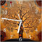 Wallario Design-Wanduhr Baum des Lebens aus Glas, Motiv-Uhr Größe 20 x 20 cm, weiße Zeiger