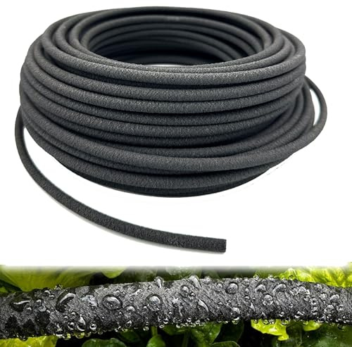 1/4 inch Soaker Hose Tubing for Drip Irrigation, 100FT Garden Beds Soaker Irrigation Tubing Hose with Various Accessories Rubber Longer Lasting Drip Irrigation Save 70% of Water for Garden and Yard