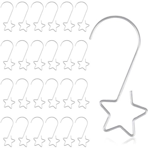 SULOLI Kugelaufhänger,Sterne Weihnachtsbaumschmuck,Silber Baumhaken,Weihnachtsbaum S-Haken,Klein Schnellaufhänger für Weihnachten Party Deko (60)
