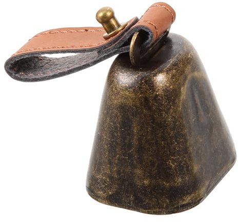 Cabilock Metallglocken-anhänger Bastelglocken Kleine Hängeglocke DIY-Glocken Dekorative Glocken Rostfrei Quadratisch Lederriemen Weihnachtsschmuck Kuhglocken