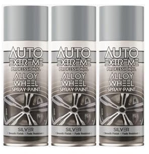 DIOXSTAR Silver Alloy Wheel Spray Paint, Fast Drying, Smooth Satin Finish, Fade Resistant, Easy to Use, Durable Wheel Paint, Long-Lasting, 400ml (3 PCS)