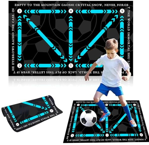 Fußball Trainingsmatte,60x90 cm Fußballmatte,Fussball Fußball Schritt,Fußball Schritt Trainingsmatte,Fussball Matte Ballkontrolle,Geschenk für Kinder und Fußballliebhaber
