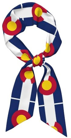 OKFSTY Colorado Seidenschal mit Staatsflagge, modisch, Seidenschal, farbenfroh, gemustert, leichte Halsbekleidung für Damen, Schwarz , One size