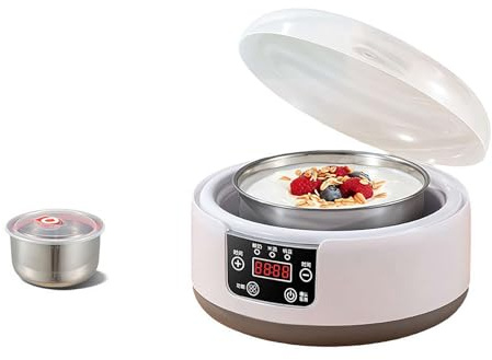 Ainiupi Joghurtmaschine mit Temperaturregelung, Joghurtmaschine mit einstellbarer Temperatur und Zeitsteuerung, multifunktionale elektrische Joghurtmaschine für Joghurt/Natto/Reiswein