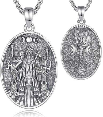 EUDORA Harmony Ball Sterling Silber 925 Göttin der Hekate/Morrigan/Brigid/Gerechtigkeit/Nyx/Aphrodite/Persephone/Göttin des Reichtums Fortuna Kette Anhänger Schmuck Geschenk für Damen Frauen