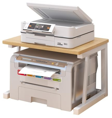 Soporte para impresora, soporte para impresora para escritorio, estantería de escritorio de 2 niveles para máquinas de fax, impresora, copiadora, escáner, estante para microondas, organizador de