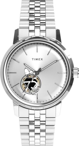 Timex Men's Analogue Automatic Watch with a Leather Strap Peanuts Marlin