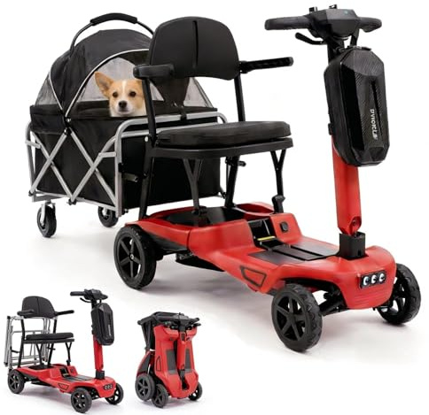 MediHoist Seniorenmobil mit Bollerwagen Faltbar 18 kg, Rot YL-985S