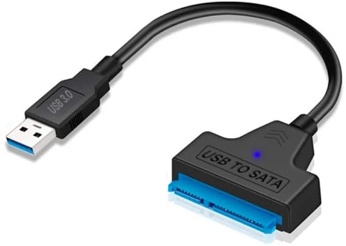Sh. SATA till USB 3.0-kabel, USB 3.0 till SATA-adapter för 2,5 tum SSD och HDD, 5 Gbps UASP-hastighet, kompatibel med Laptop/PC/Mac/PS4/Xbox/TV