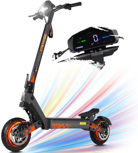 Kukirin G2 Monopattino Elettrico Adulto, Scooter Elettrico con Batteria 48V 15.6Ah Autonomia fino a 55km, 10 Pollici Pneumatici Tubeless e Schermo Touch, Motorino Elettrico Adulti e Doppia Sospensione