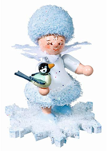 Drechslerei Kuhnert Schneeflöckchen mit Vögelchen - 5 cm