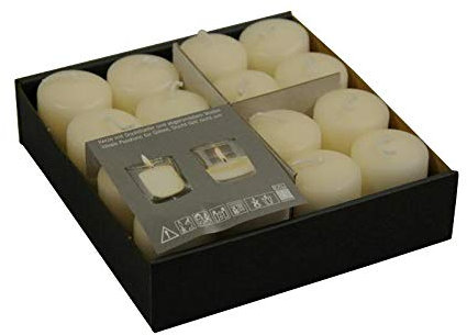 Hochwertige Gastrokerzen/Minikerzen - Gastronomie Stumpenkerzen - Höhe 5cm / Ø 4cm - 16 Stück im Sparpaket - Lange Brenndauer & Tolle Brennqualität (Wollweiß)