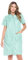 Casual Nights Women's Snap Front House Dress Short Sleeve Woven Duster Housecoat Lounger Robe, Striped Green, XX-Large