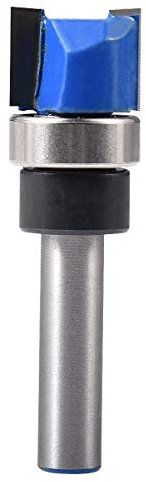 KATUR Top Bearing Flush Trim Pattern Fräser, Scharnier-Fräser, Schablonen-Fräser-Set, 1/4 Zoll Schaft mit legierter Klinge Kohlenstoffstahl (1/4 Schaft, 1/2 Zahnbreite, 11.9mm Zahntiefe)