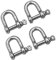 POFET 4 pezzi M12 316 in acciaio inox a D ad anello di bloccaggio, grillo con fibbia di sollevamento, per costruzione resistente, per il recupero di veicoli
