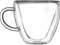 OUKEYI Heart Shaped Double Walled Insulated Glass Coffee Mugs or Tea Cups, Clear Glass Milk Cup,Double Wall Glass 8 oz, Clear, Unique & Insulated with Handle