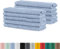 BaSaTex - Handtuch Set für Gäste 10er Pack - Frottee-Handtücher mit Aufhängeschlaufe aus weicher Baumwolle in 30x50cm - Waschtücher für Gäste Öko-Tex Standard 100 Zertifiziert - Rauchblau