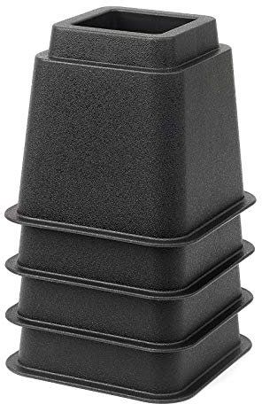 Home Composer, set di 4 alzate per letto da 15,5 cm, per letto da dormitorio, divano, tavolo e sedia, larghezza 9,9 cm, colore: nero