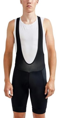 Craft Core Endurance Bib Shorts M | Fahrradhose Herren gepolstert | Aus strapazierfähigem Polyamid | Schnelltrocknend und Atmungsaktiv | Infinity C4 Pad | Leichte Radlerhose | Größe L