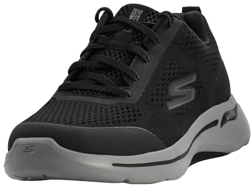 Skechers Herren Go Walk Arch Fit Idyllic Sneaker, Black Textile Synthetic, 46 EU