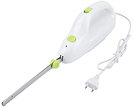 Brrnoo Elektrisches Brotmesser, Edelstahlklinge, ABS-Körper, Tragbar, Langlebig, Brot, Fleisch, Gemüse, Käse