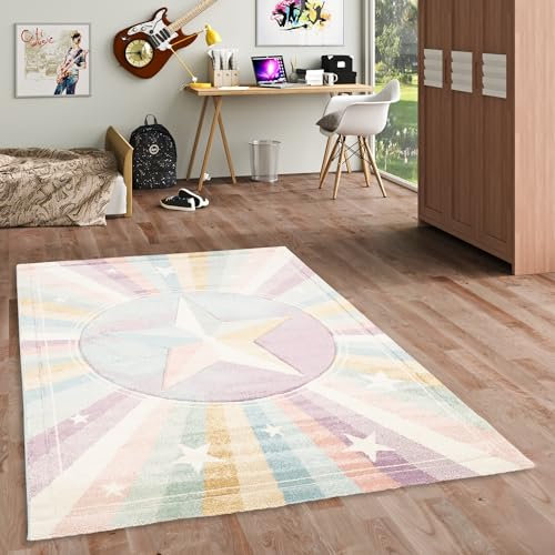 Pergamon Kinderzimmer Teppich Maui Kids Rainbow Star in 5 Größen