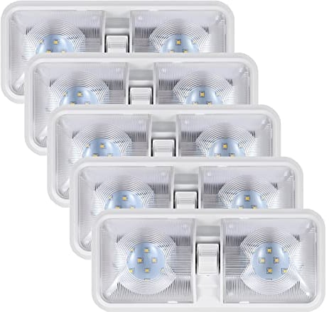 ANYPOWK Luces LED de 12 voltios para caravanas con Interruptor de Encendido y Apagado Neutral 4000-4500 K, 8 W, 600 LM, para iluminación Interior de caravanas, Furgonetas, remolques y Barcos, 5