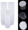 100 vasos graduados de plástico transparente de 30 ml con tapa, vasos de escala transparentes para medición de medicamentos, mezcla de resina, enjuague bucal, etc.