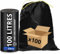 SANY Sacs poubelles 100l lien coulissant | Lot de 100 Sacs Noirs | 100% Recyclable | Très Haute Résistance | Recommandé Déchets Alimentaires, Noir