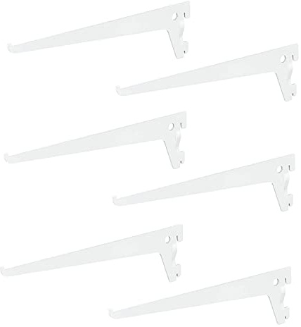 siwitec Einlochträger 400x50mm Regalhalter Regalschienensystem weiss 6er | aus Stahl mit weißer Pulverbeschichtung, geeignet für ein- und zweireihige Systeme, vielseitig kombinierbar für jeden Raum