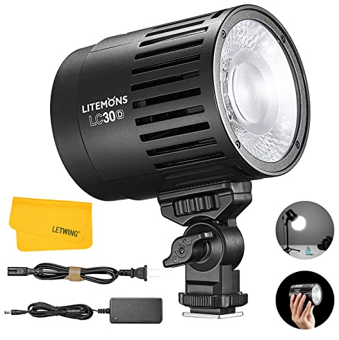 Godox LC30D LED Videoleuchte Litemons Tischplatte mit 5600K 33W 35800 LUX@0.5m CRI 95+/TLCl 96+ 8 Voreingestellte Lichteffekte für Aufnahmen