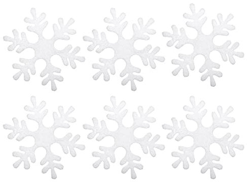 ohfruit Adorno de copo de nieve de Navidad, de espuma de color blanco, copo de nieve artificial, colgante para árbol de Navidad, decoración de oficina en el hogar, 6 piezas, 15 cm