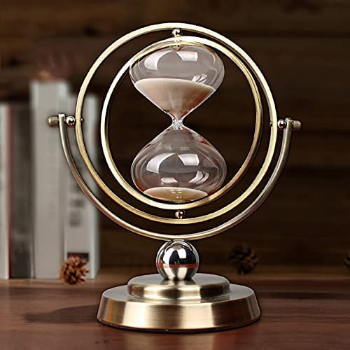 Clessidra Sabbia - Design Clessidra 30 Minuti Metallo, Orologio Sabbia Vetro Timer Girevole Decorazioni Casa Oggetti Moderni, Gadget da Scrivania,30minuti,impressive7