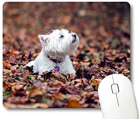 Wknoon Westie Hunde-Mauspad, personalisierbar, rechteckig, Mauspad
