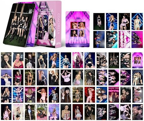 GUNBAK Kpop Blackpink Lomo Cards Photocards 55 Stück Blackpink Coachella 2023 Neues Album Karte BP Mini Postcards BP Poster Karten für Fans Geschenk