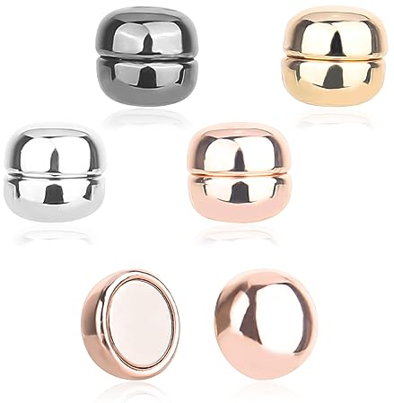 RUCUDIM 4 Pairs Hijab Magnetic Pins Round, Hijab Magnetische Pins, Hijab Brosche Magnetischer, Hijab Clothing Pins, Keine Lochstifte Magnet Broschen Strong Metal Coating for Muslim Scarf Cardigan