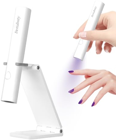 Mini Lampada UV LED Unghie, Denabuty Lampada per Unghie Senza Fili 3W, USB Ricaricabile e Portatile, Penna per Asciuga Unghie Salone di Casa, Torcia Elettrica per unghie Gel Sciugatura Rapida Bianco