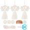 ORIGACH 3 Set DIY Makramee Engel Kits für Anfänger Erwachsene, Ornament, Boho Wand Hängende Dekoration, Handgefertigte Fee Dekoration für Haus, Schlafzimmer, Wohnzimmer