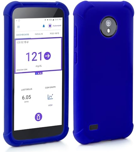 Omnipod-5-Silikon-Schutzhülle, Stoßfeste Omnipod 5 PDM Hülle mit Airtag zum Schutz Ihres Omnipod 5 Pod Tasche Case Empfängers von YOUSHARES (Blau)
