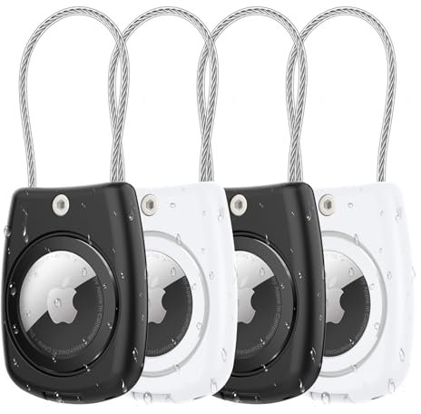 Aimtel Étanche IPX8 Porte Clef Airtag Compatible avec Airtag Apple, Etui Air Tag avec Câble Métallique, Porte Clé Air Tagg Universel pour Clés/Animaux/Sacs/Bagages et Autres Objets de Valeur