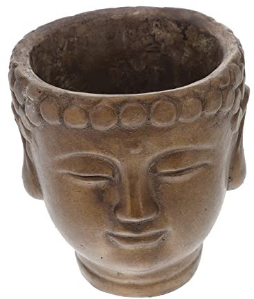 VINTORKY Buddha Kopf Pflanztopf Zement Kreative Garten Dekoration Für Und Außen Stilvoller Blumentopf Für Sukkulenten Und Pflanzen Einzigartiges Design Für Wohnzimmer Und Garten